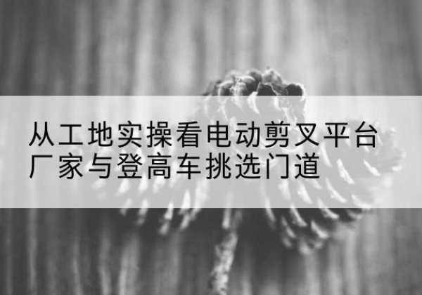 壶关电动剪叉升降平台厂家-从工地实操看电动剪叉平台厂家与登高车挑选门道